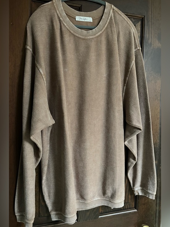 Moon Ryder Tops - Moon Ryder Oversized Mineral Washed Ribbed Sweatshirt 2X NWOT